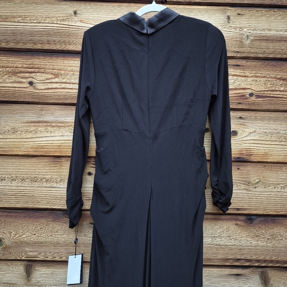 Adrianna Papell Black Tuxedo Mermaid Gown Dress - Picture 13 of 14